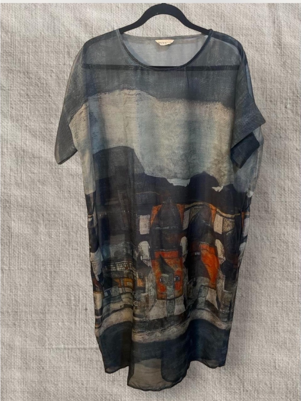 vintage buykud abstract artsy
sheer tunic dress
